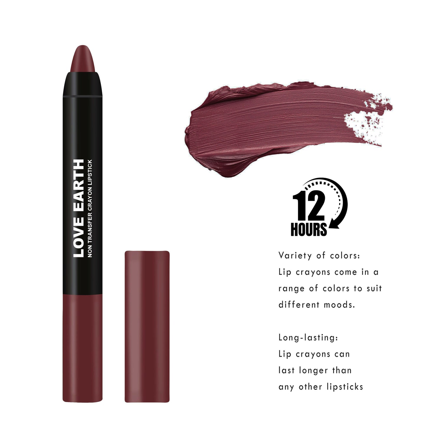 Love Earth Non Transfer Crayon Lipstick-Iris