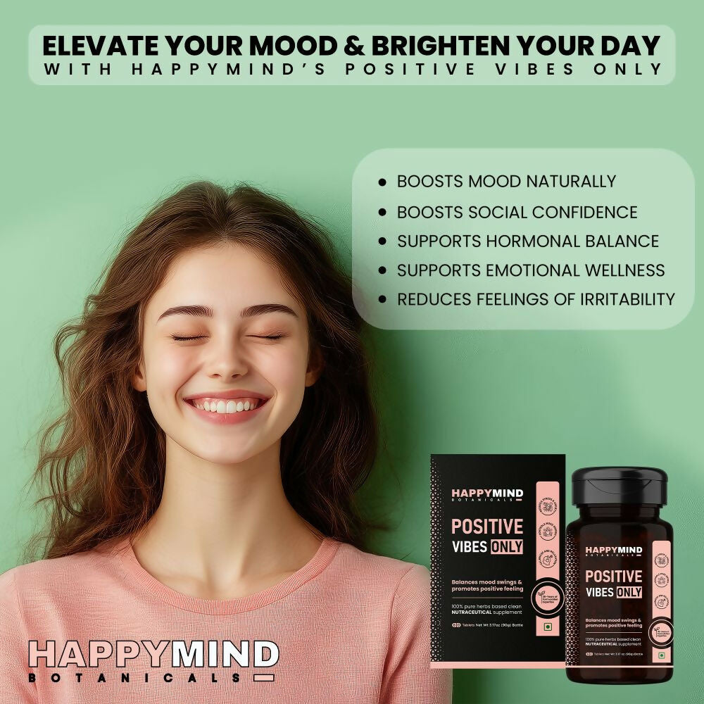 HappyMind Botanicals Positive Vibes Only Veg Tablets