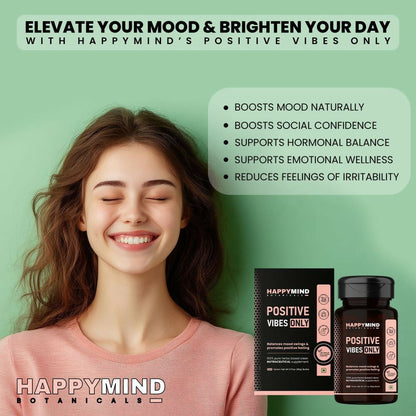 HappyMind Botanicals Positive Vibes Only Veg Tablets