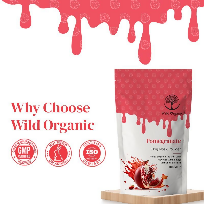 Wild Organic Pomegranate Clay Mask Powder