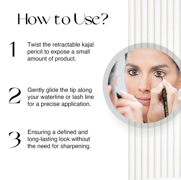 Nourish Mantra Jet Gaze Kajal Urban Rani - Black with Almond Oil & Vitamin E