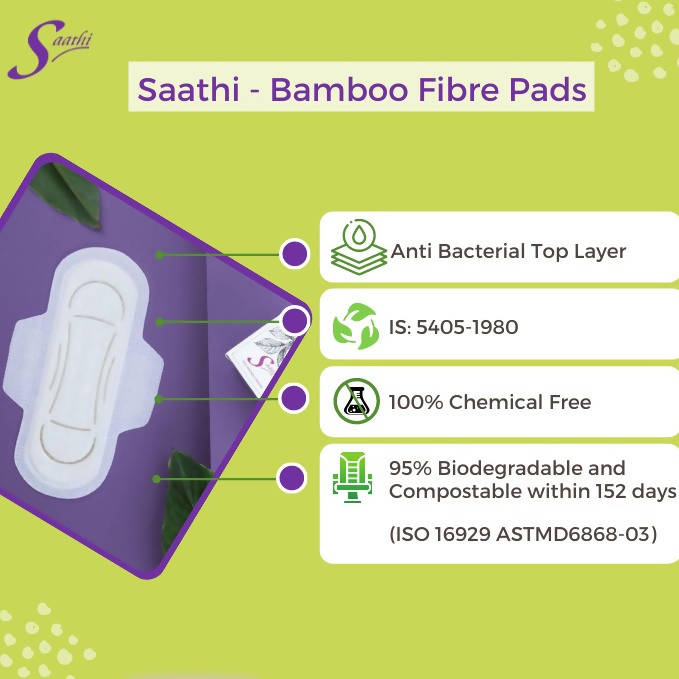 Saathi Bamboo Fiber Medium Flow Sanitary Napkins Pack