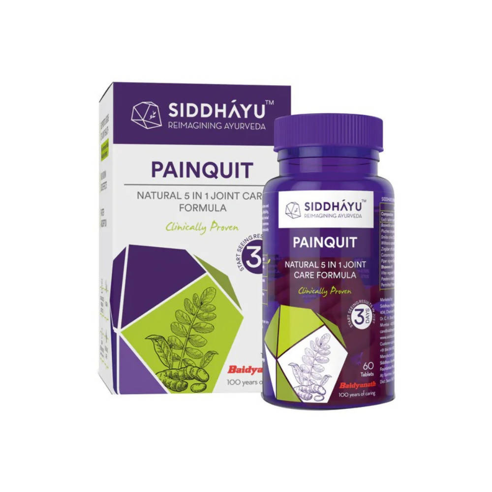 Buy Siddhayu Ayurveda Painquit Natural 5 in 1 Joint Care Formula Tablets from DrMediCart, Ship from India to USA