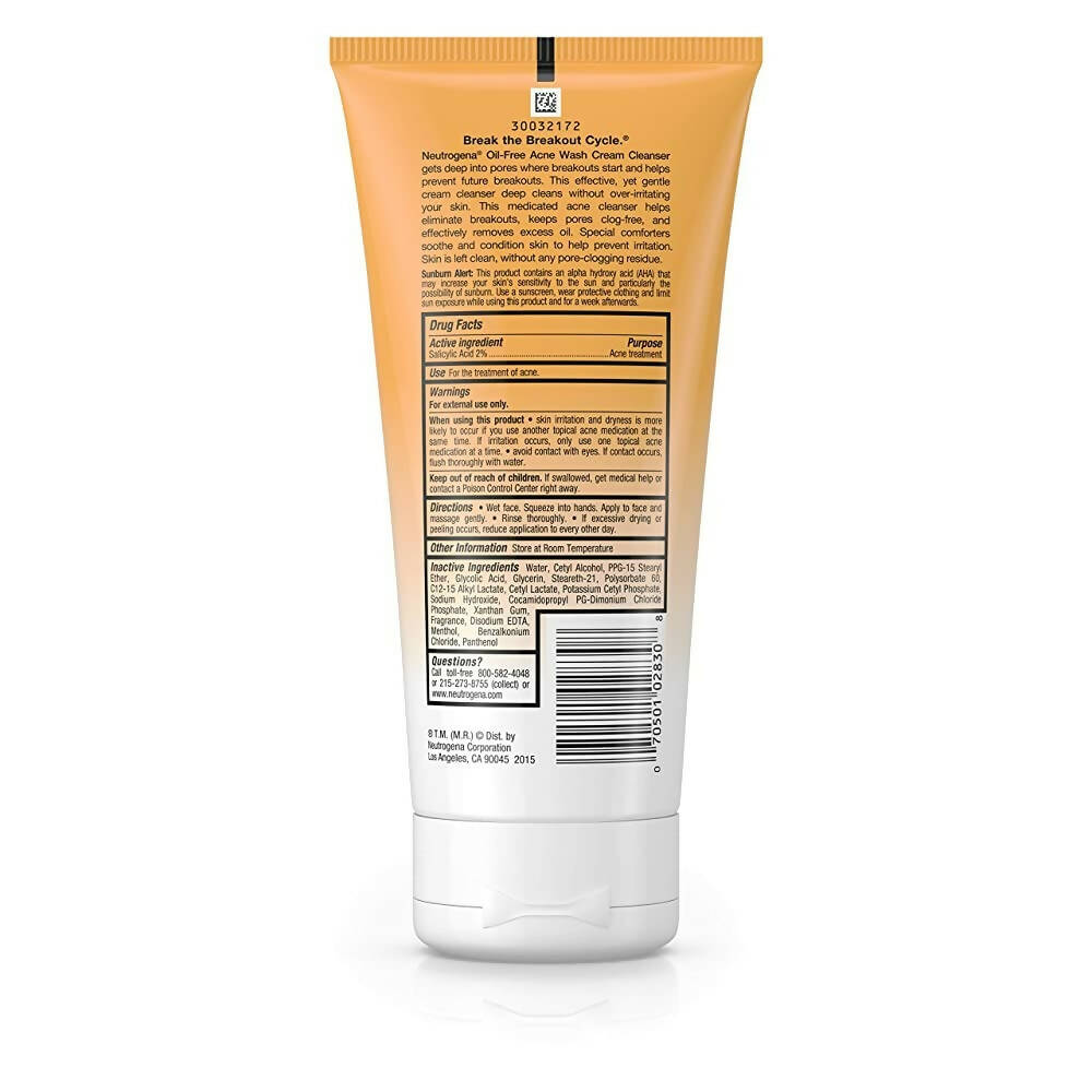 Neutrogena Oil-Free Acne Wash Cream Cleanser - DrMediCart