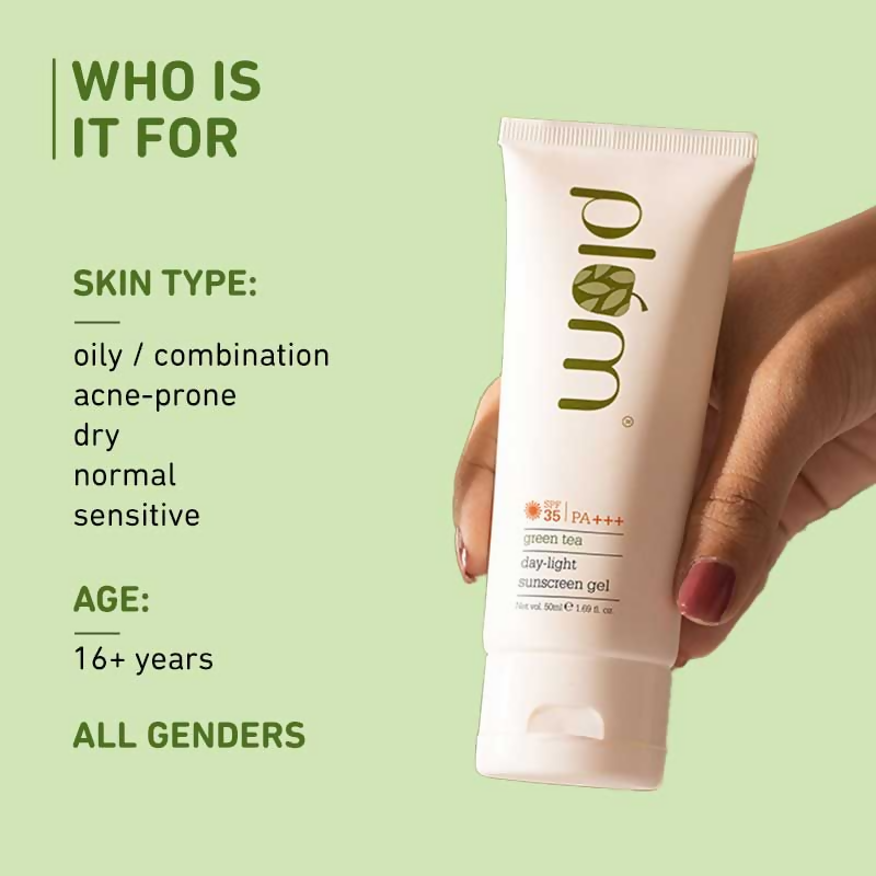 Plum Green Tea Day-Light Broad Spectrum Sunscreen Gel SPF 35 PA+++ UVA/B