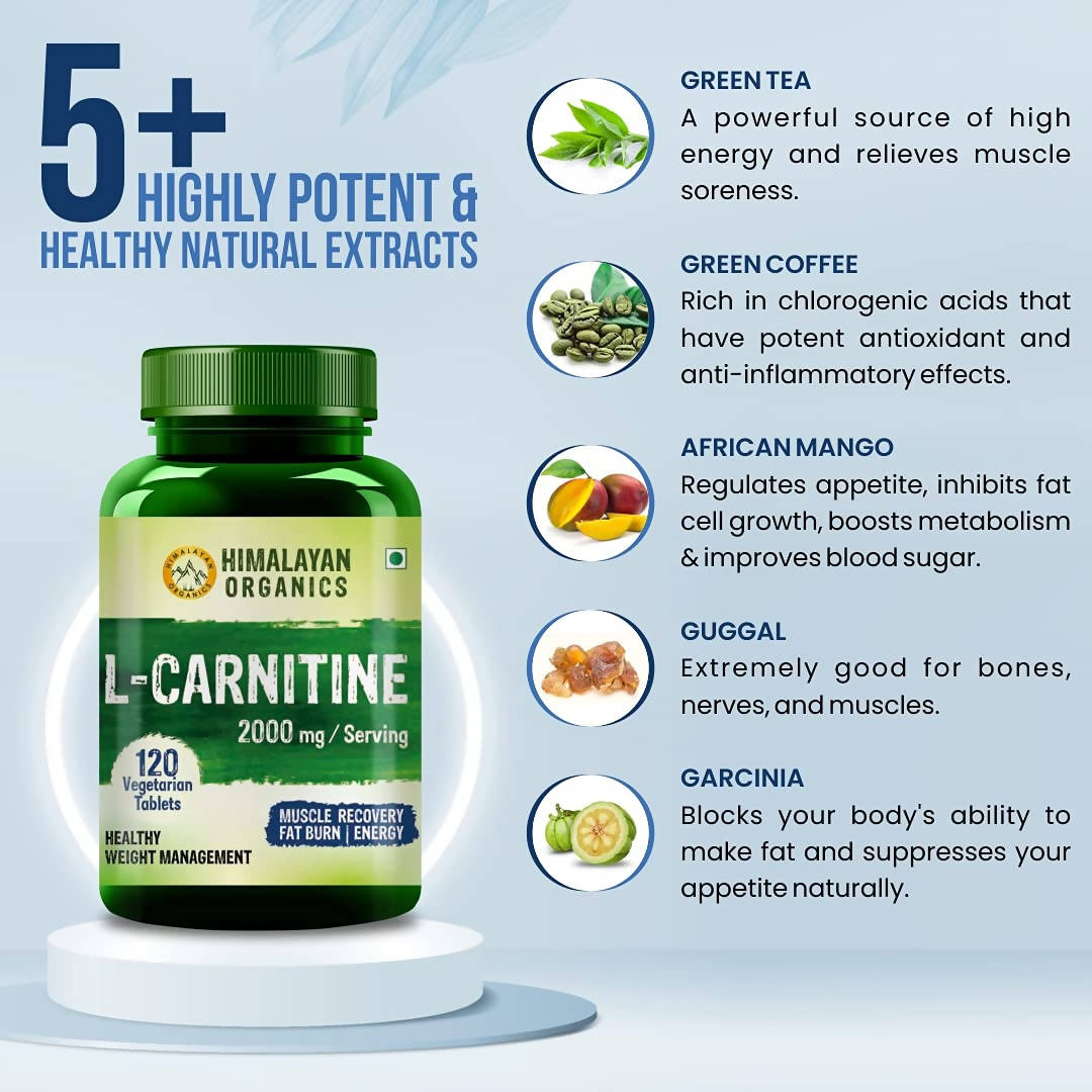 Himalayan Organics L Carnitine 2000mg/Serving Tablets