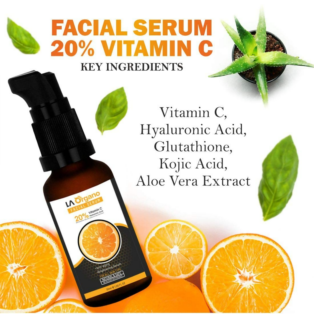 Buy LA Organo Vitamin C Serum & Papaya Skin Whitening Cream Combo from DrMediCart, Ship from India to USA