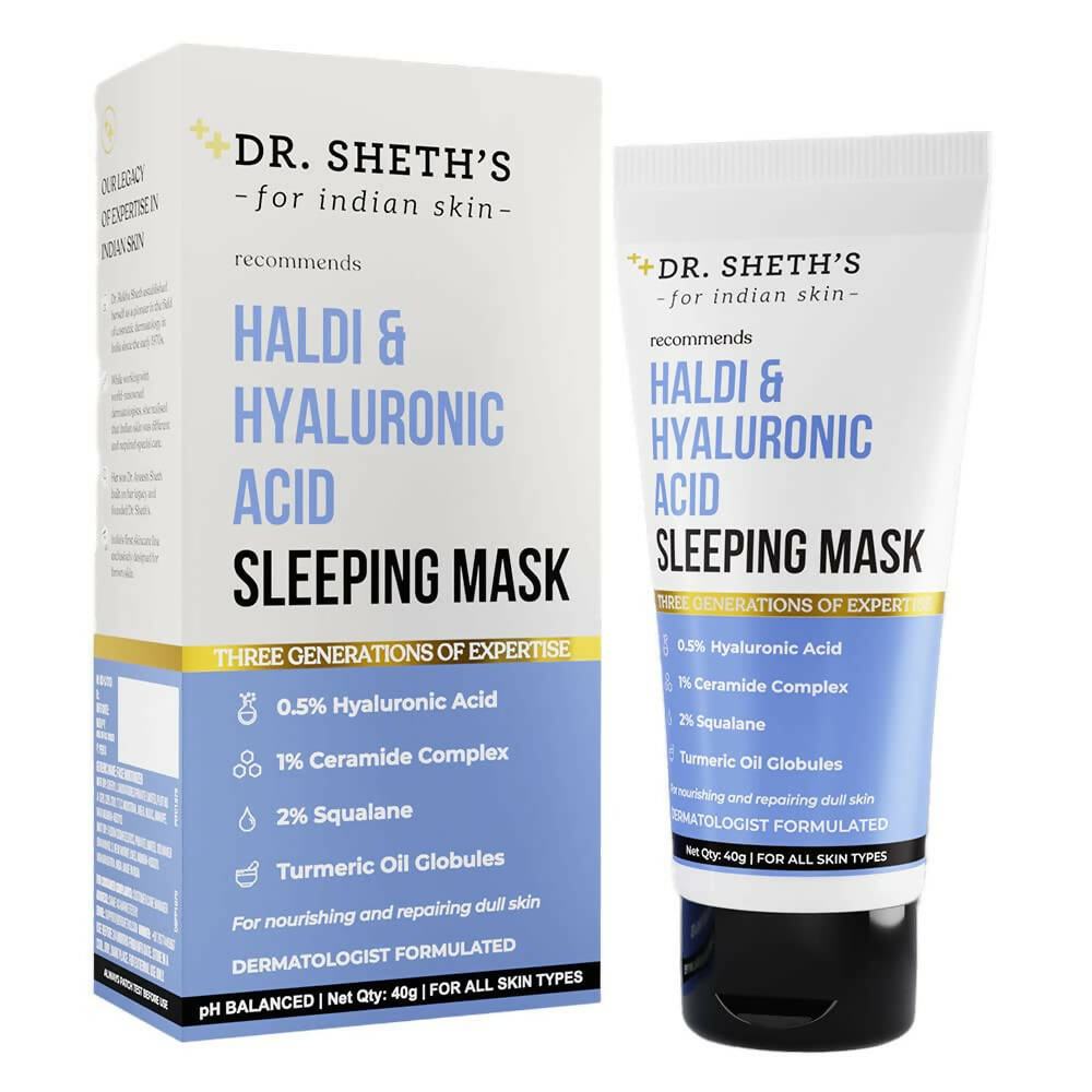 Dr. Sheth's Haldi & Hyaluronic Acid Sleeping Mask Cream For Even Tone, Acne, Dullness & Hydration, For All Skin Types