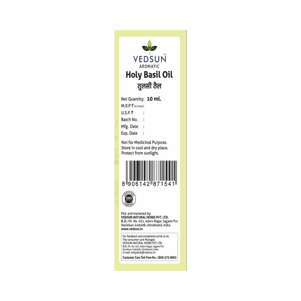 Vedsun Naturals Tulsi/Holy Basil Oil Pure & Organic for Skin
