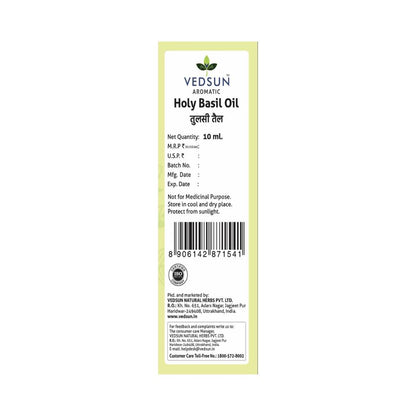 Vedsun Naturals Tulsi/Holy Basil Oil Pure & Organic for Skin