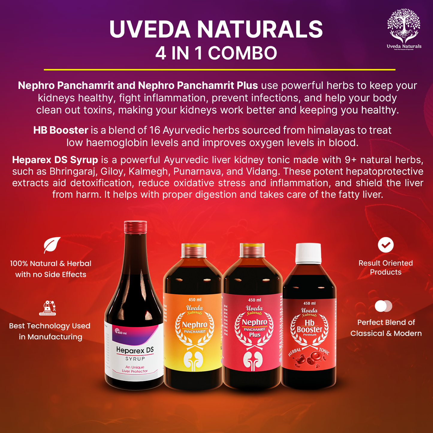 Uveda Naturals 4-in-1 Combo