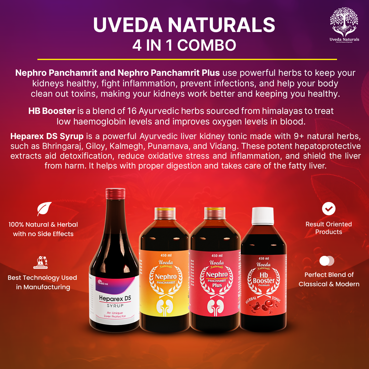 Uveda Naturals 4-in-1 Combo