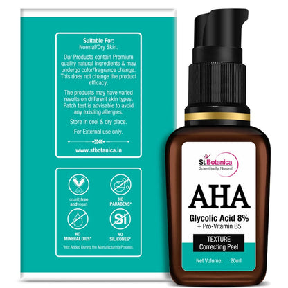 St.Botanica AHA Glycolic Acid 8% + Pro-Vitamin B5 Texture Correcting Peel
