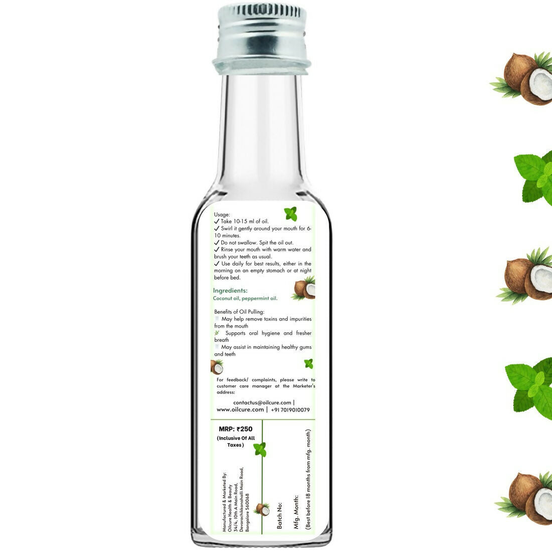 Oilcure Coconut Peppermint Oil Pulling