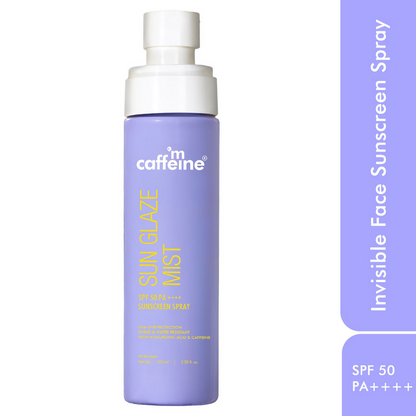 mCaffeine Sun Glaze SPF 50 PA++++ Face Sunscreen Spray