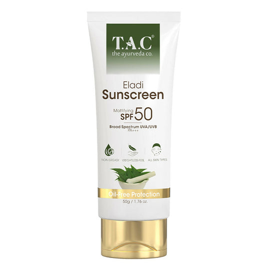 Buy TAC - The Ayurveda Co. Eladi Sunscreen, Matifying SPF 50 & PA+++, for Women & Men from DrMediCart, Ship from India to USA