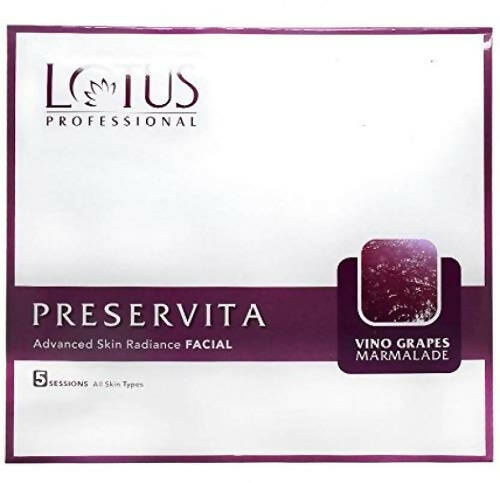 Buy Lotus Professional Preservita Vino Grapes Marmalade Advanced Skin Radiance Facia Kit from DrMediCart, Ship from India to USA
