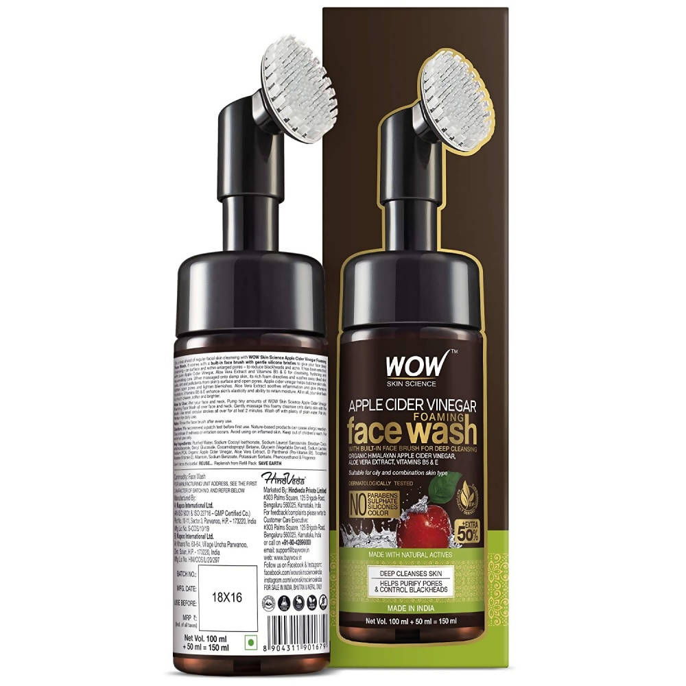 Wow Skin Science Apple Cider Vinegar Foaming Face Wash - Drmedicart