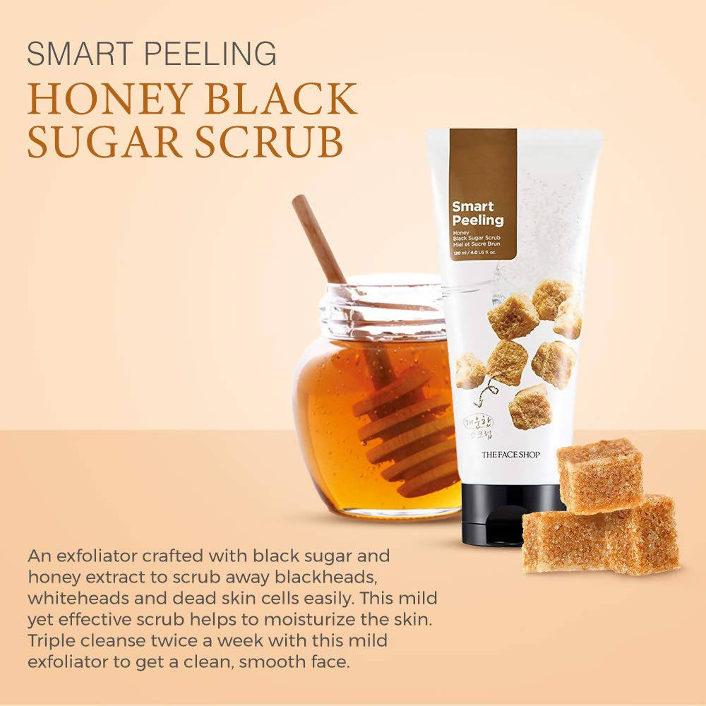 The Face Shop Smart Peeling Honey Black Sugar Scrub - Korean Skincare