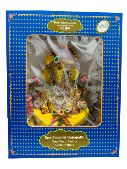 Eco-Friendly Ganesh Idols (Non-Toxic Colors) With Chatri, Akshat & Kumkum