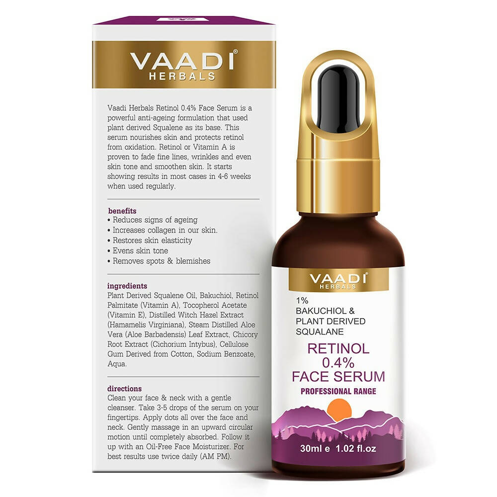 Vaadi Herbals Retinol 0.4% Face Serum With 1% Baluchiol & Plant Derived Squalane - Drmedicart