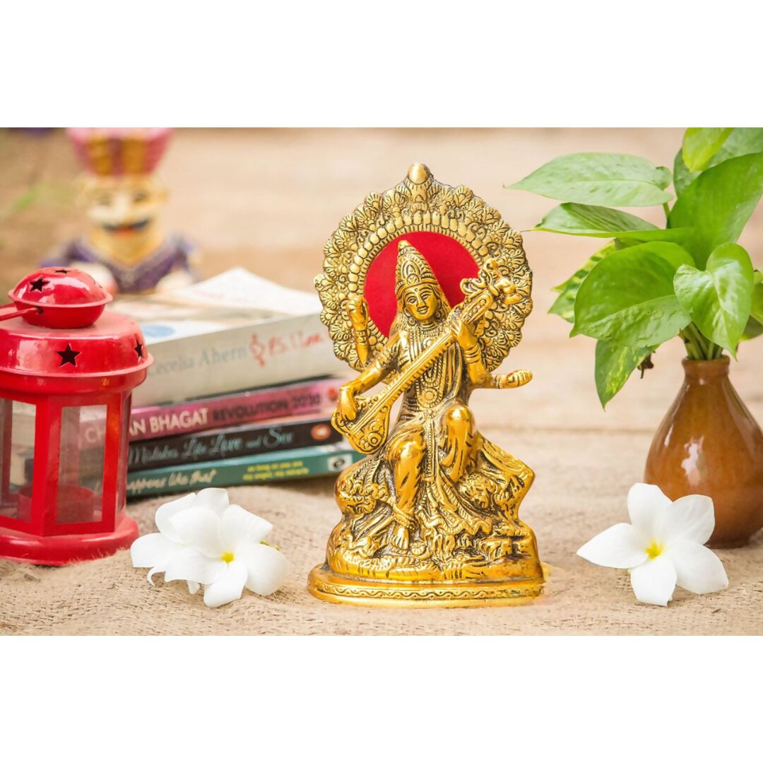 Buy Articia Metal Goddess Saraswati Idol