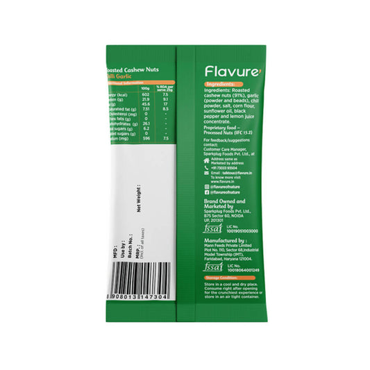 Buy Flavure Roasted Cashew - Chilli Garlic from DrMediCart, Ship from India to USA