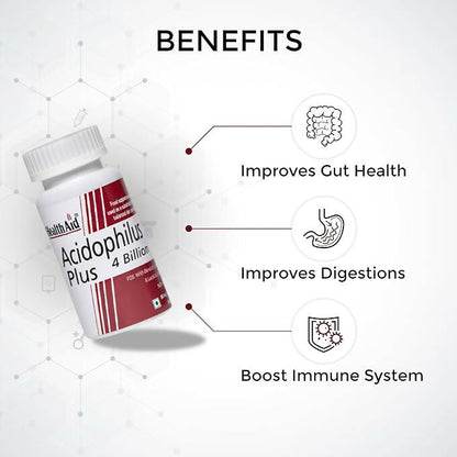 HealthAid Acidophilus Plus 4 Billion Probiotic Capsules