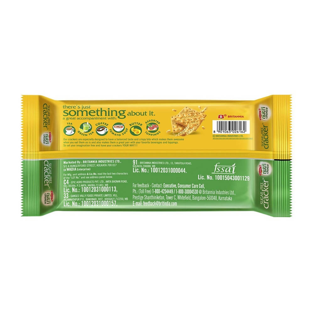 Britannia NutriChoice Sugar Free Cracker Biscuits - Drmedicart
