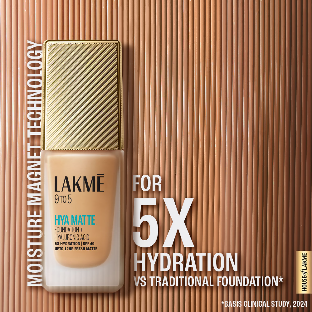 Lakme 9to5 Hya Matte Foundation + Hyaluronic Acid - Neutral Chestnut