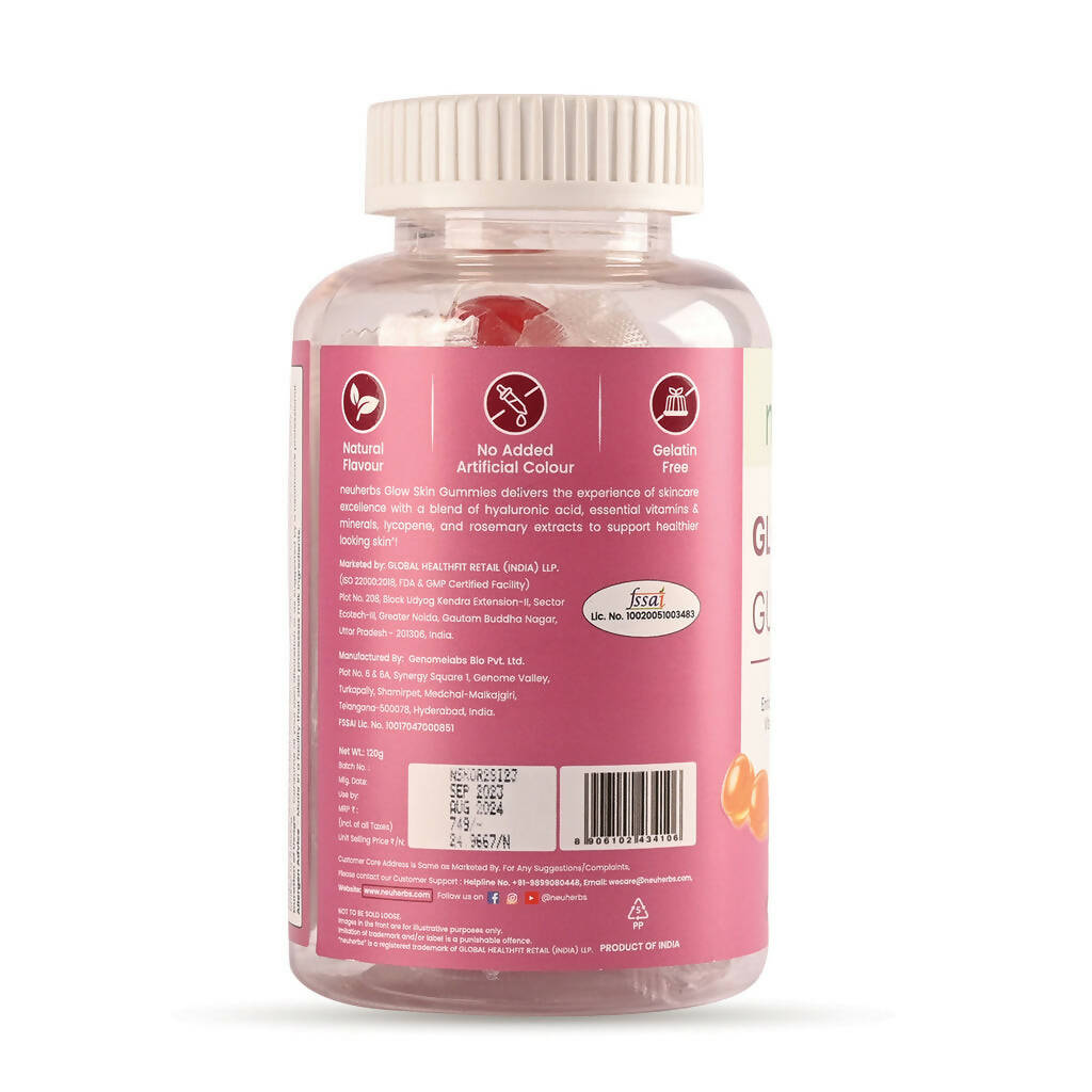 Neuherbs Glow Skin Gummies (No Added Sugar) - Orange Flavor - DrMediCart