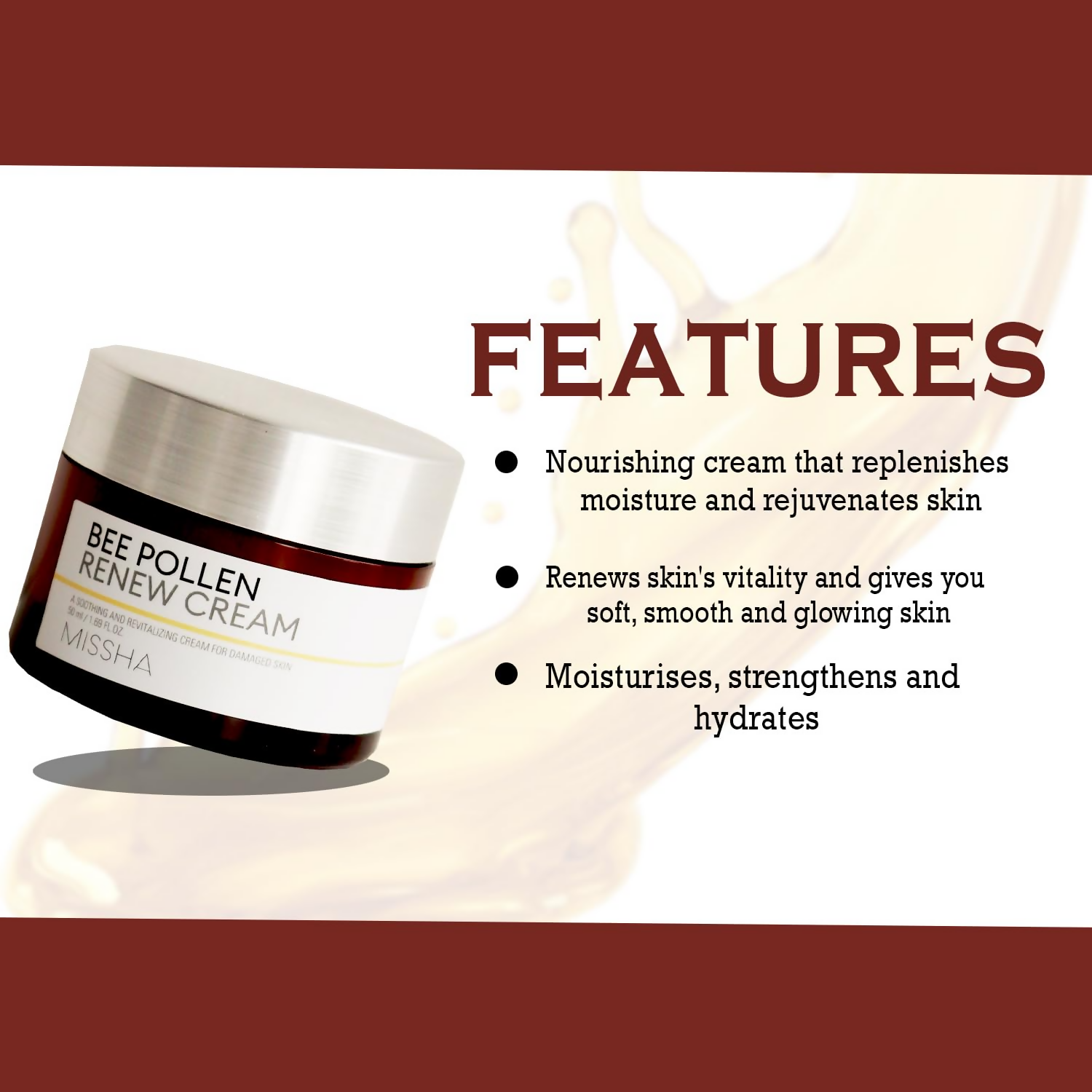 Missha Bee Pollen Renew Cream For Intense Hydration And Skin Barrier Support