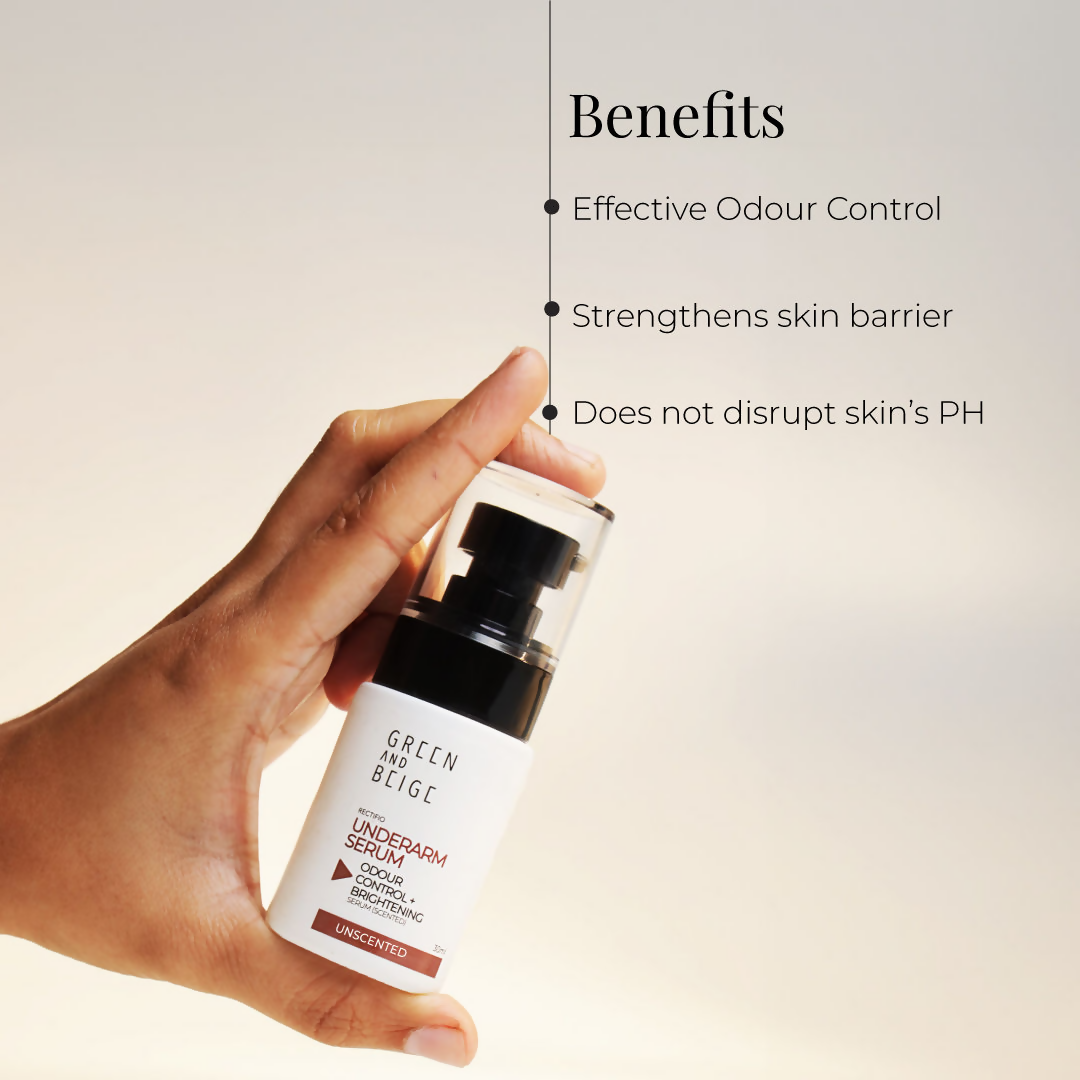 Green And Beige Rectifio Underarm Serum For Odour Control & Brightening - Unscented