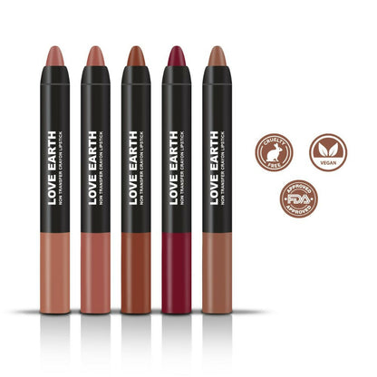 Love Earth Lip Crayon Non-Transfer Lipstick 1.O And Sharpener