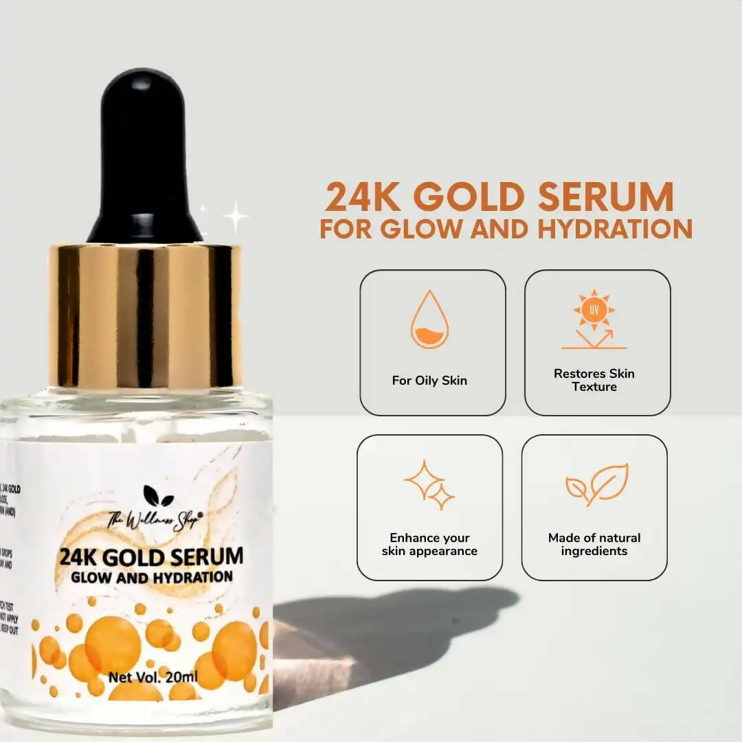 The Wellness Shop 24k Gold Serum for Glow and Hydration - Drmedicart