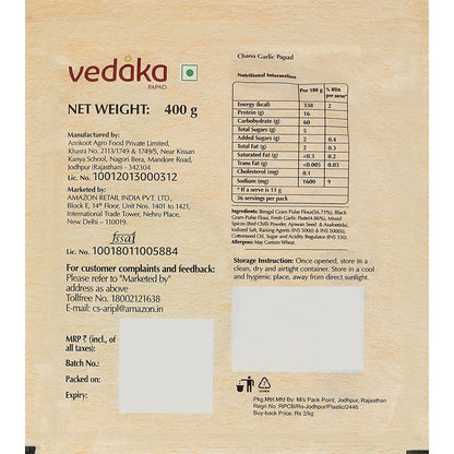 Vedaka Chana Garlic Papad