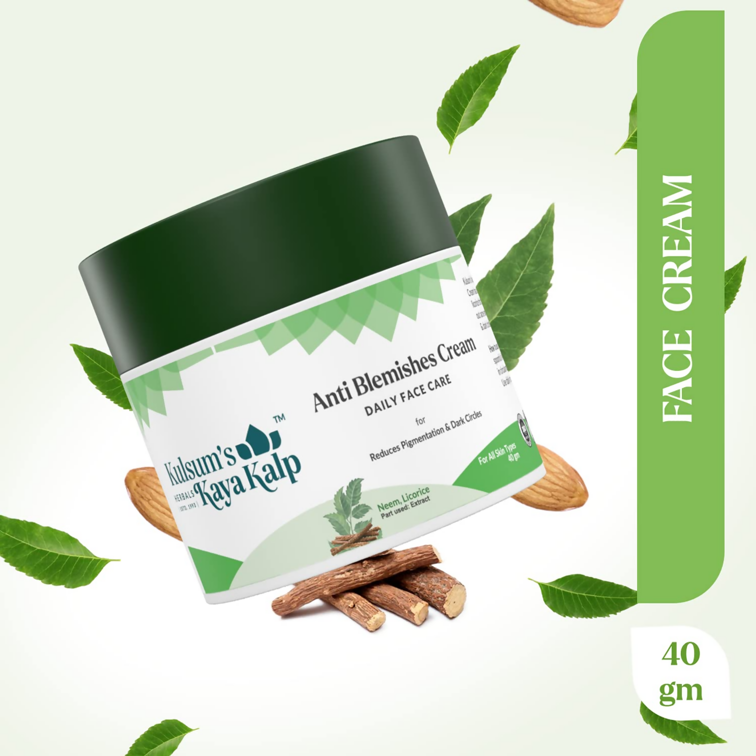 Kulsum's Kaya Kalp Anti-Blemishes Cream Daily Face Care For Reduced Pigmentation & Dark Circles