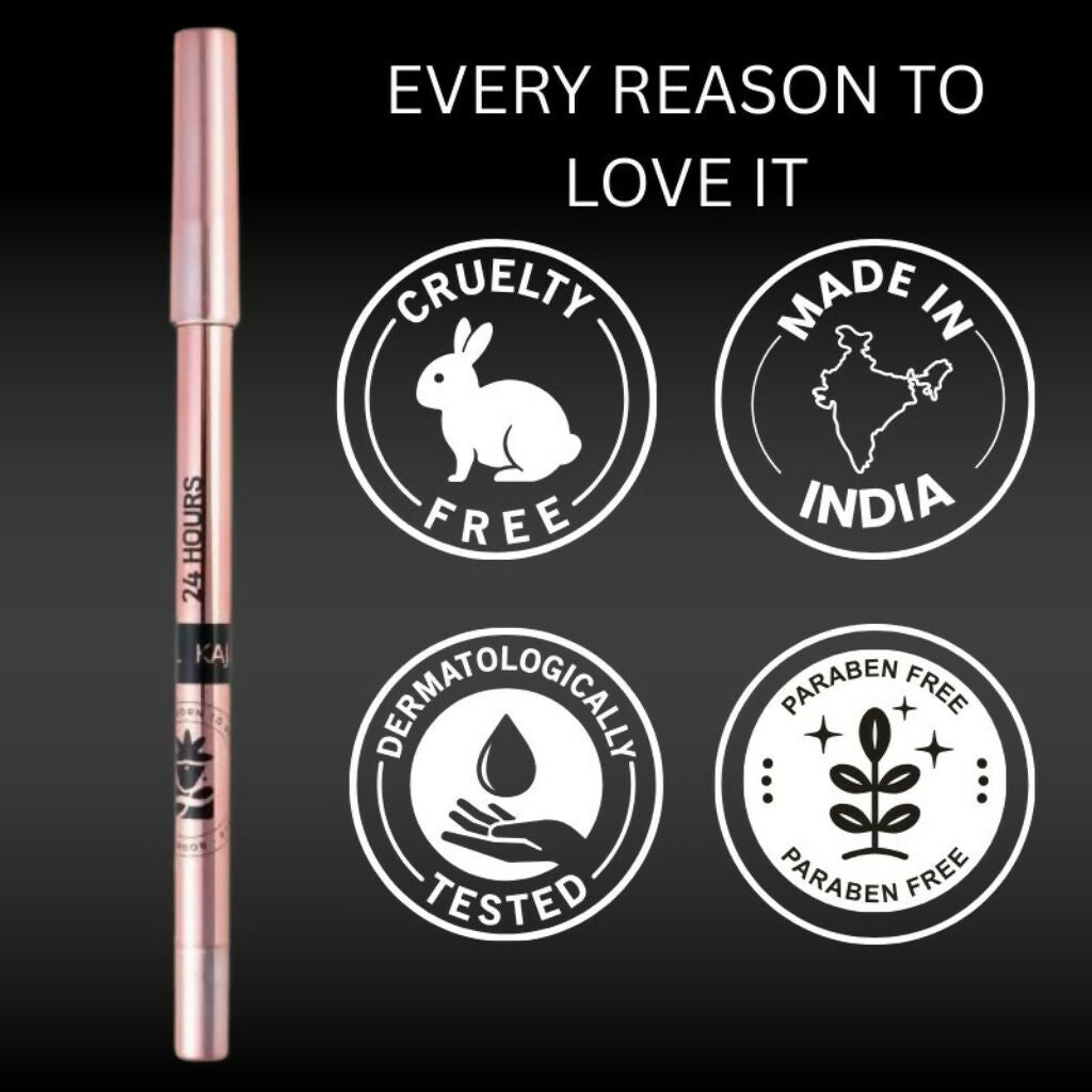 BOBI 24 Hours Kajal For Eyes Smudgeproof Waterproof Formula