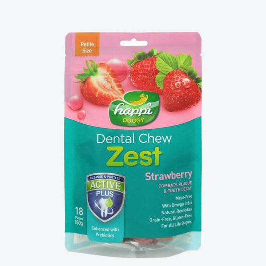 Buy Happi Doggy Vegetarian Dental Chew Zest - Strawberry