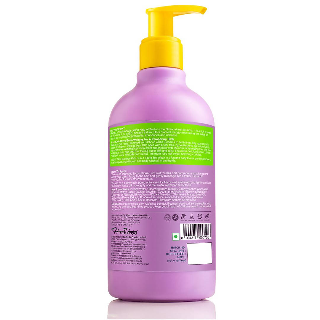 Wow Skin Science Kids Mango 3 in 1 Tip to Toe Wash - Drmedicart