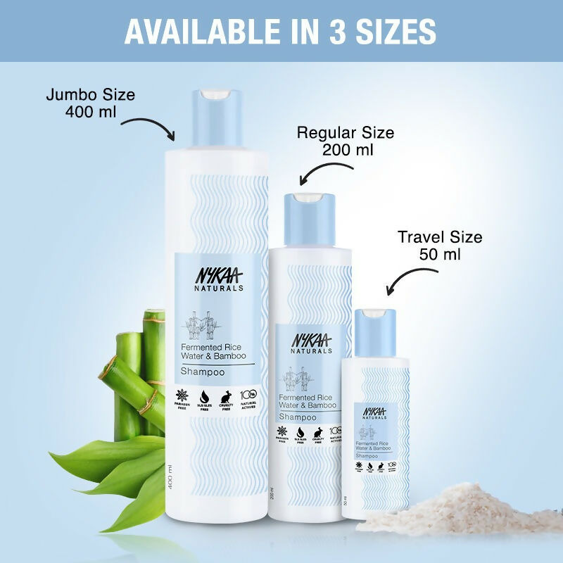 Nykaa Naturals Anti-Frizz Shampoo With Fermented Rice Water, Bamboo & Argan Oil - Drmedicart