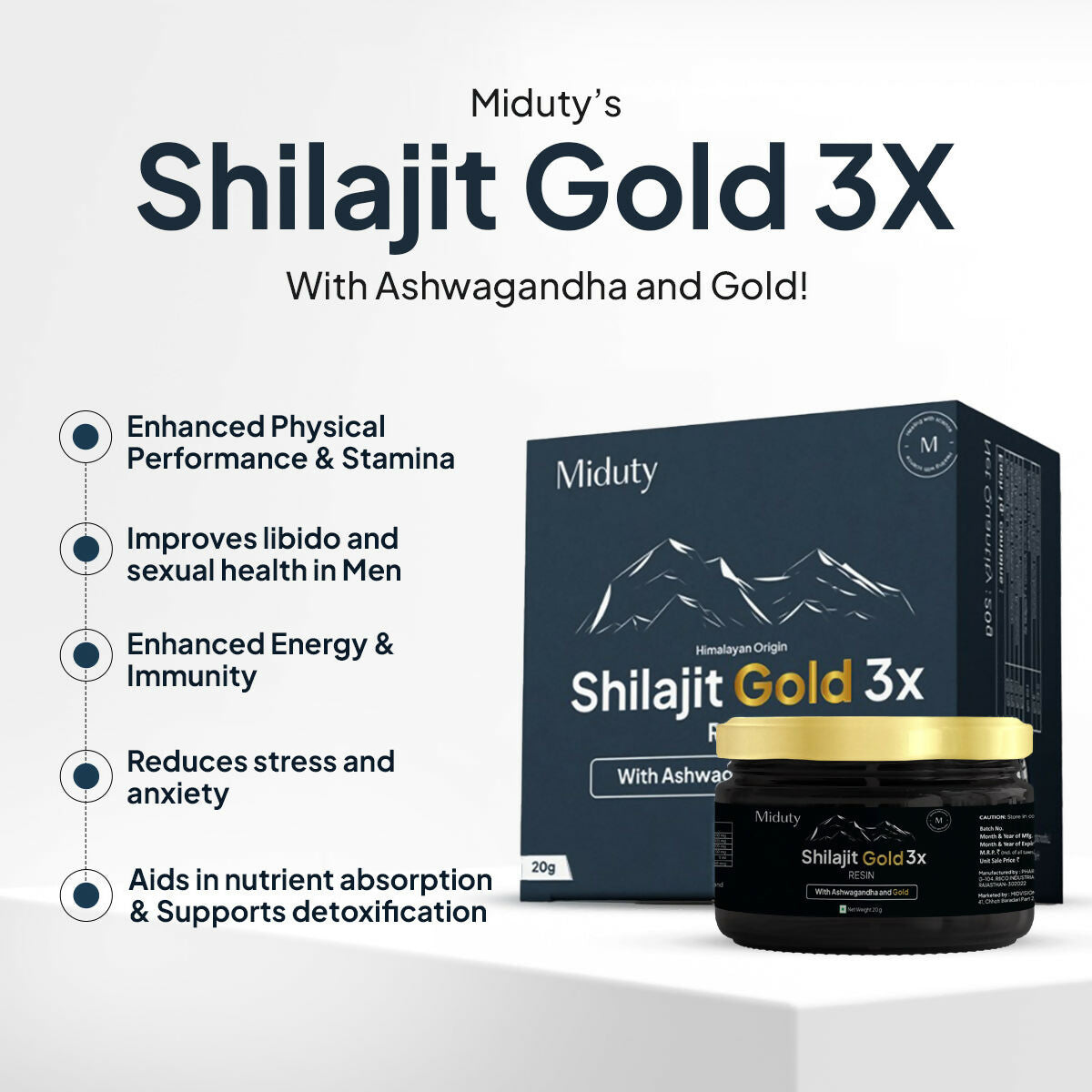 Miduty by Palak Notes SJ Gold 3X Resin with Ashwagandha and Gold
