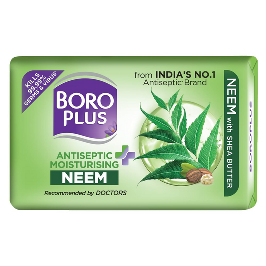 BoroPlus Antiseptic And Moisturising Bathing Neem Soap With Neem, Tea Tree, Aloe Vera & Shea Butter