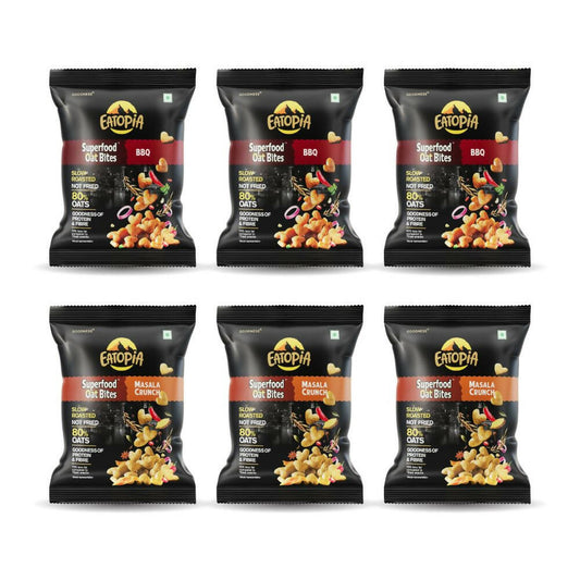 Buy Eatopia Superfood Oats Bites - BBQ & Masala Crunch Combo from DrMediCart, Ship from India to USA