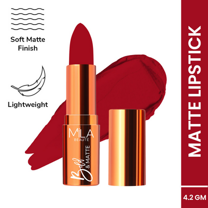 Mila Beaute Bold & Matte Long Lasting Highly Pigmented Lipstick - Red Carpet