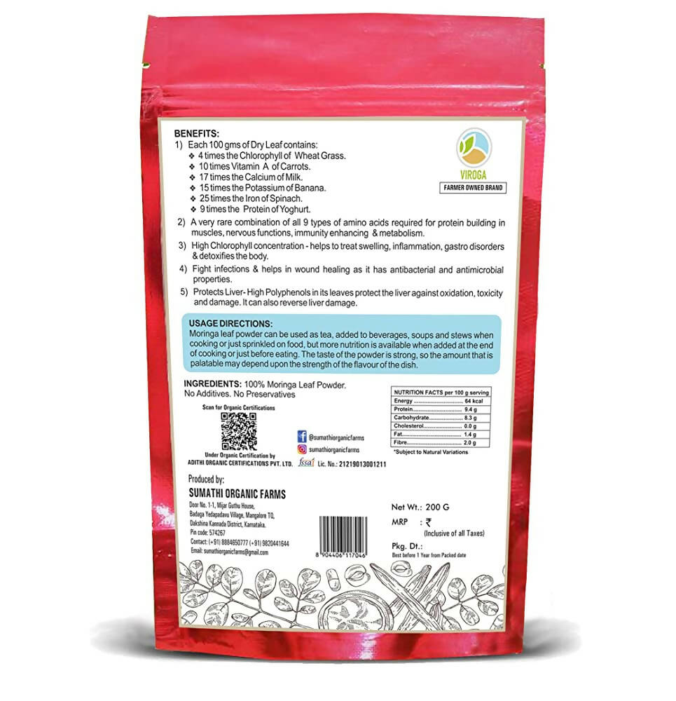 Viroga Organic Moringa Leaf Powder