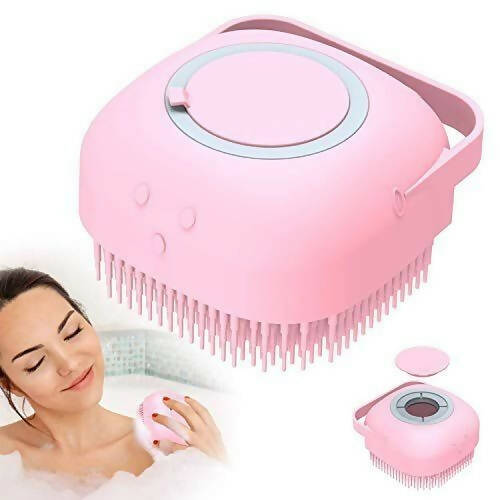 Favon Silicon Soft Cleaning Body Bath Brush with Shampoo Dispenser Scrubber for Cleansing and Dead Skin Removal