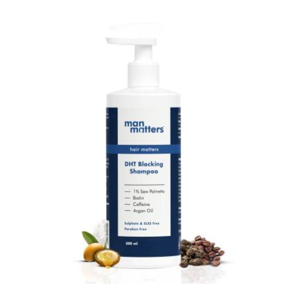 Man Matters Anti Hair Fall DHT Blocking Shampoo With Argan Oil, Biotin, Caffeine