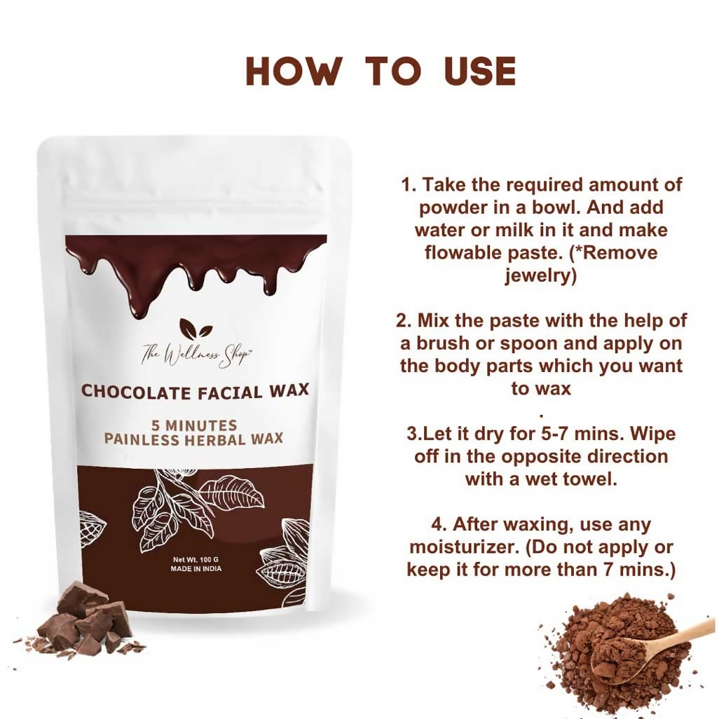 The Wellness Shop Chocolate Facial Wax Powder - Drmedicart