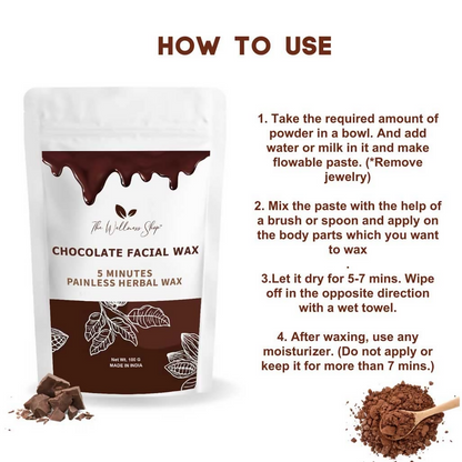 The Wellness Shop Chocolate Facial Wax Powder - Drmedicart